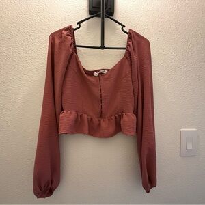 Altar'd State Women's Rust/rose Blouse ( cropped)